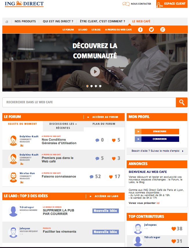 Le Web Café, ING Direct France