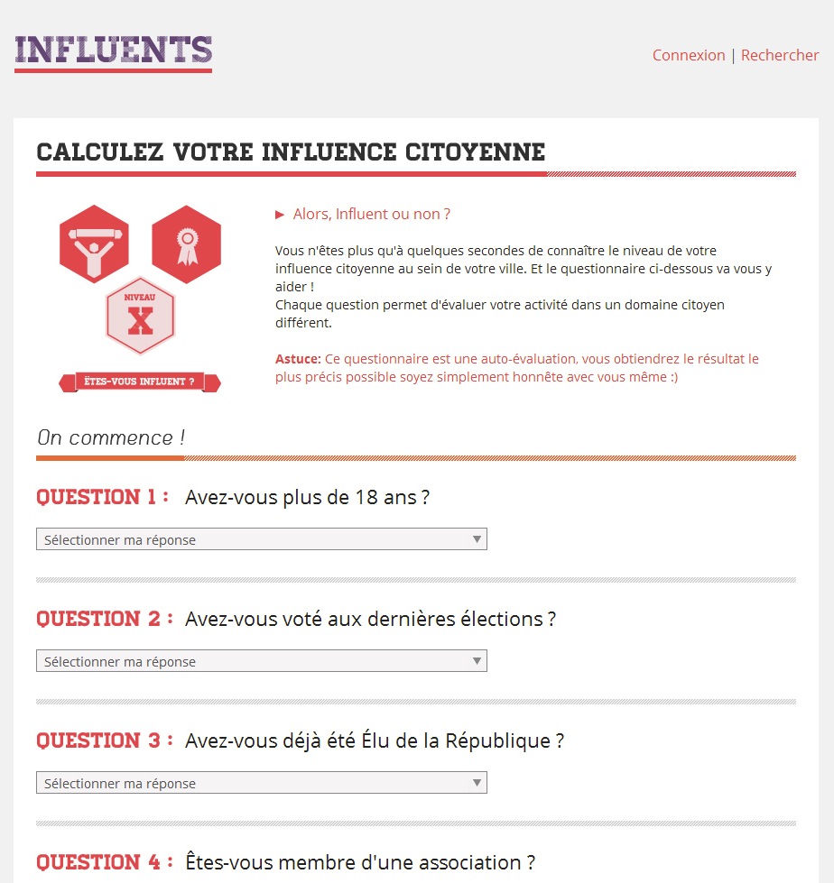 Influents, calcul de l'influence
